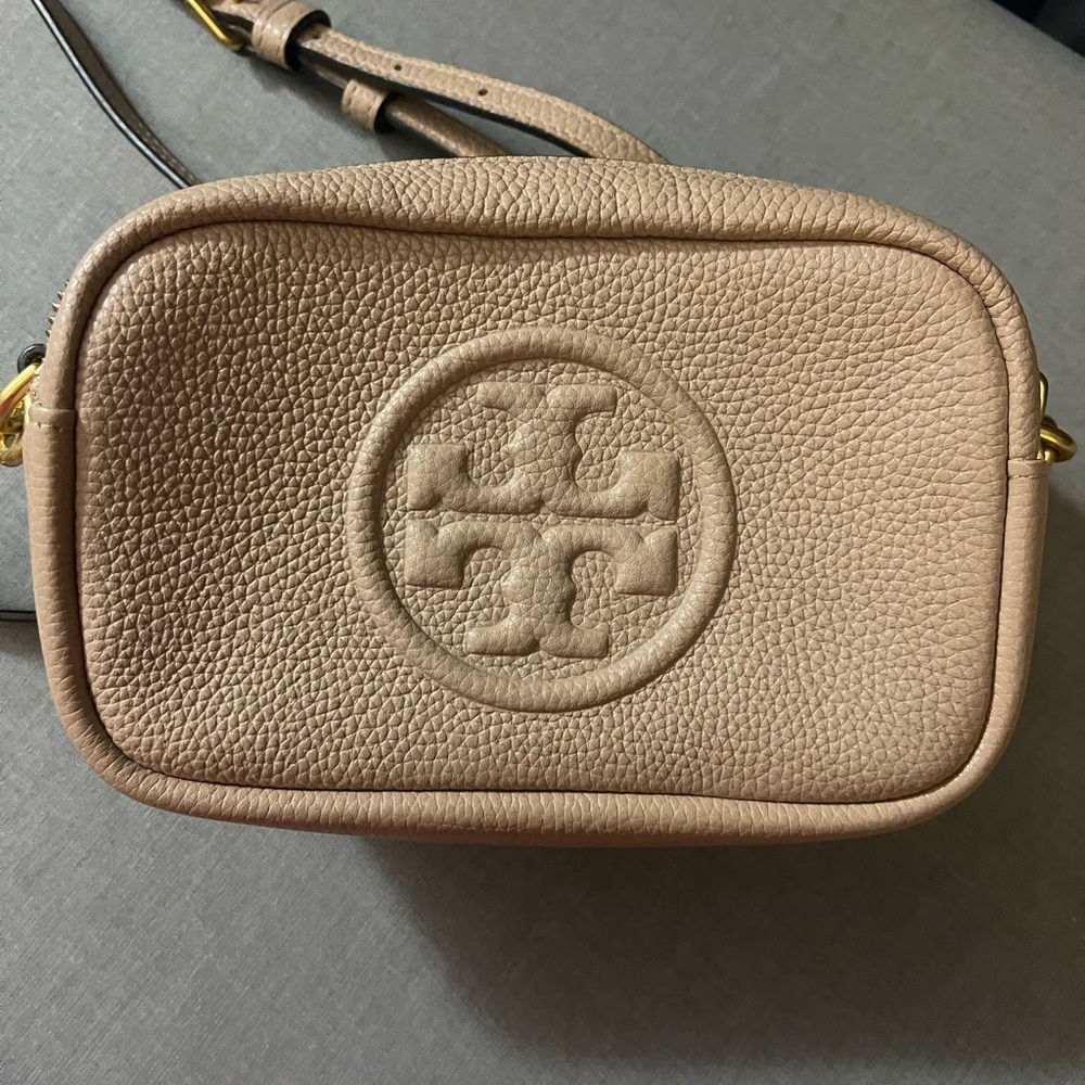 Tory Burch Tan Pebbled Leather Crossbody